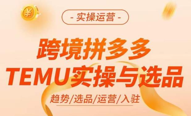 跨境拼多多TEMU实操与选品,掌握平台运营方法技巧,选品避坑12条标准,爆款的底层思路等